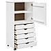 Mobile con Ruote Bianco 53 x 39 x 103 cm Legno di Pino Massello - Foto miniatura 4