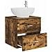 Mobile Lavabo da Parete Rovere Fumo 49,5 x 44,5 x 66,5 cm - Foto miniatura 2