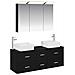Set di mobili per il bagno 4 pcs Rovere Nero - Foto miniatura 1