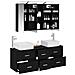 Set di mobili per il bagno 4 pcs Rovere Nero - Foto miniatura 3