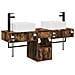 Set di Armadi da Bagno 3 pz Rovere Fumo 53 x 35 x 39 cm - Foto miniatura 6