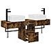 Set di Armadi da Bagno 3 pz Rovere Fumo 53 x 35 x 39 cm - Foto miniatura 7
