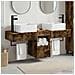 Set di Armadi da Bagno 3 pz Rovere Fumo 53 x 35 x 39 cm - Foto miniatura 10