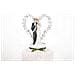 Cake Topper A Forma Di Sposi Dietro A Cuore Di Rose - Foto miniatura 1
