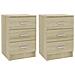 Comodini 2 pz Rovere Sonoma 38x35x56 cm in Legno Multistrato - Foto miniatura 2
