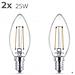 LED Candle E14 2-Pack 2W (25W) 2700K 250lm Vintage - Foto miniatura 2