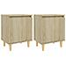 Comodini Gambe in Legno Massello 2pz Rovere Sonoma 40x30x50cm - Foto miniatura 2