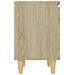 Comodini Gambe in Legno Massello 2pz Rovere Sonoma 40x30x50cm - Foto miniatura 8