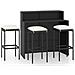 Set Bar da Giardino 4 pz con Cuscini Nero - Foto miniatura 1