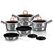 Moonlight Set Di Pentole Induzione 10-piece Alluminio Antiaderente 3 Casseruoli 2 Padelle Grigio - Foto miniatura 1