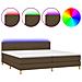 Letto A Molle Materasso E Led Marronescuro 200x200cm In Tessuto - Foto miniatura 2