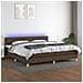 Letto A Molle Materasso E Led Marronescuro 200x200cm In Tessuto - Foto miniatura 1