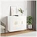 Credenza Bianca 90x34x80 Cm In Legno Multistrato - Foto miniatura 1