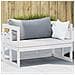 Panca Divano Giardino Estensibile Bianco Legno Massello di Pino - Foto miniatura 1