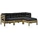 Set Divani Da Giardino 4pz Con Cuscini Legno Impregnato Di Pino - Foto miniatura 1