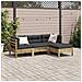 Set Divani Da Giardino 4pz Con Cuscini Legno Impregnato Di Pino - Foto miniatura 2