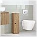 Mobile Da Bagno Con Portarotolo Rovere Artigianale 20,5x22x72cm - Foto miniatura 3