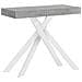 Consolle allungabile 90x40/300 cm Krack cemento gambe bianche - Foto miniatura 1