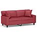 Divano A 2 Posti Con Cuscini Rosso Vino 140 Cm In Similpelle - Foto miniatura 2