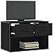 Mobile Porta Tv Nero 60x31x39,5cm In Truciolato E Metallo - Foto miniatura 3