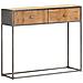 Lusso Casadino -  Tavolo Consolle 90x30x75 Cm In Legno Massello Di Recupero - Foto miniatura 7
