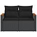 Divano Da Giardino Con Cuscini A 2 Posti Nero In Polyrattan - Foto miniatura 3
