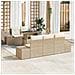 Set di Sofà da Giardino 6 Pezzi con Cuscini Beige Rattan Sintetico - Foto miniatura 2