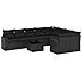 Set Divani da Giardino 10pz con Cuscini in Polyrattan Nero - Foto miniatura 1