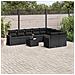 Set Divani da Giardino 10pz con Cuscini in Polyrattan Nero - Foto miniatura 2