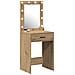 Tavolo toletta con luci LED Rovere artigianale 50x41x135 cm - Foto miniatura 3