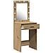 Tavolo toletta con luci LED Rovere artigianale 50x41x135 cm - Foto miniatura 4