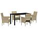 Set da Pranzo per Giardino con cuscino 5 pcs Beige Poly Rattan - Foto miniatura 1
