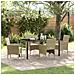 Set da Pranzo per Giardino con cuscino 5 pcs Beige Poly Rattan - Foto miniatura 2