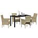 Set da Pranzo per Giardino con cuscino 5 pcs Beige Poly Rattan - Foto miniatura 3