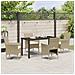 Set da Pranzo per Giardino con cuscino 5 pcs Beige Poly Rattan - Foto miniatura 4