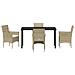 Set da Pranzo per Giardino con cuscino 5 pcs Beige Poly Rattan - Foto miniatura 7