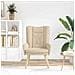 Sedia rilassante Crema 63 x 67 x 94 cm Tessuto - Foto miniatura 3