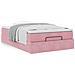 Pouf Letto con Materasso Rosa 120x190 cm Velluto - Foto miniatura 4