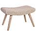 Sgabello In Legno E Cotone Intrecciato Beige 67x30x43h Cm - Foto miniatura 1