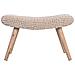 Sgabello In Legno E Cotone Intrecciato Beige 67x30x43h Cm - Foto miniatura 2