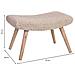 Sgabello In Legno E Cotone Intrecciato Beige 67x30x43h Cm - Foto miniatura 3