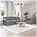 Divano 2 pcs Grigio chiaro 245 x 82 x 80 cm Tessuto - Foto miniatura 2