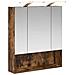 Mobiletto per specchio da bagno Rovere fumé 60 x 14.5 x 70 cm - Foto miniatura 1