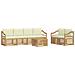 Set di divani da esterno 7 pcs Bianco e Crema Poliestere - Foto miniatura 1