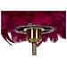 Lampada Da Tavolo Ball Feather Bordeaux Con Sfera Di Piume E Stelo Oro - Foto miniatura 3