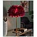 Lampada Da Tavolo Ball Feather Bordeaux Con Sfera Di Piume E Stelo Oro - Foto miniatura 5