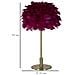 Lampada Da Tavolo Ball Feather Bordeaux Con Sfera Di Piume E Stelo Oro - Foto miniatura 6