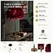 Lampada Da Tavolo Ball Feather Bordeaux Con Sfera Di Piume E Stelo Oro - Foto miniatura 7