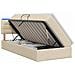 Letto con contenitore LED e materasso Crema 100 x 200 cm - Foto miniatura 1
