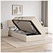 Letto con contenitore LED e materasso Crema 100 x 200 cm - Foto miniatura 2